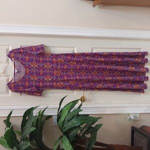 LuLaRoe Purple and Orange Maxi Dress